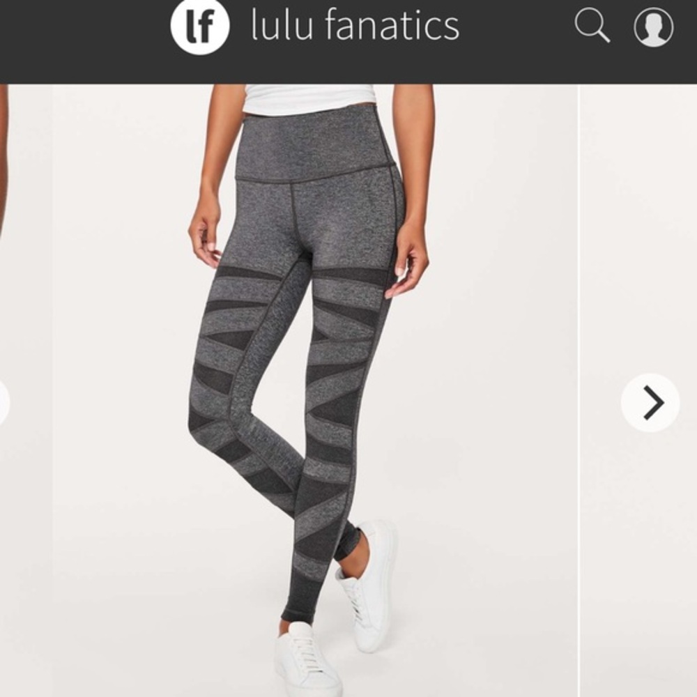 Lululemon Wunder Under High Rise Tech Mesh Sz 10 28" Heathered Black Grey